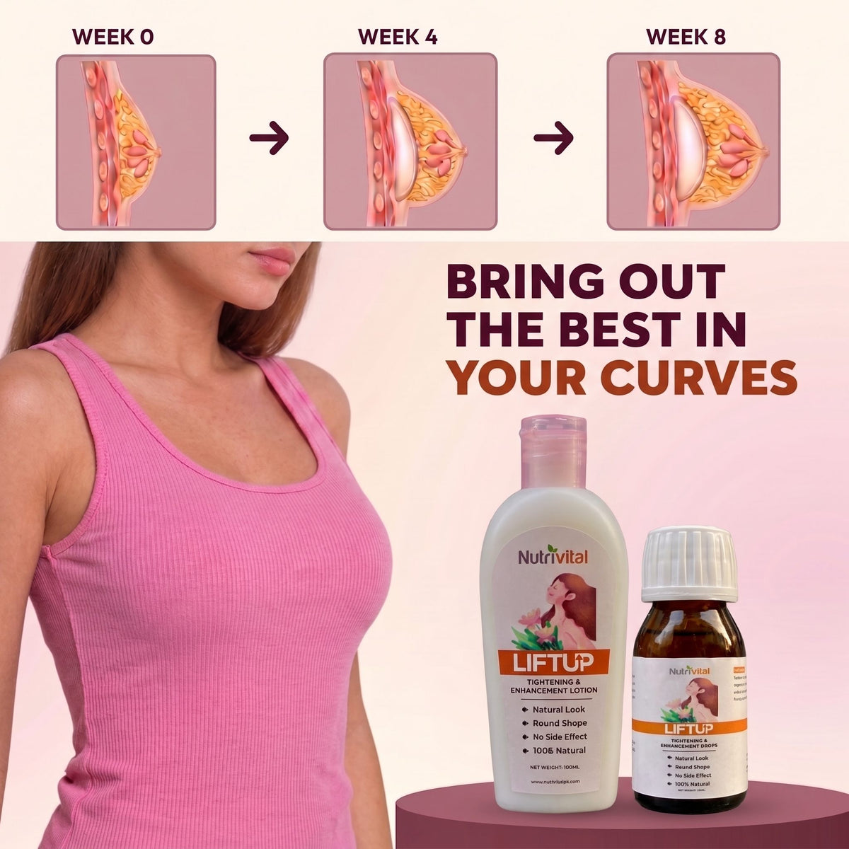 Lift Up (Lotion + Drops) Breast Enlargement Bundle